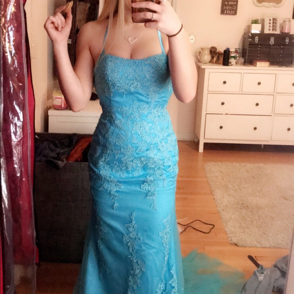 light blue, perfect for prom or any dance